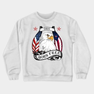 USA Ohio Eagle - Born Free Crewneck Sweatshirt